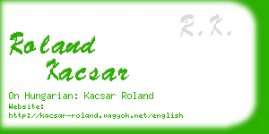 roland kacsar business card